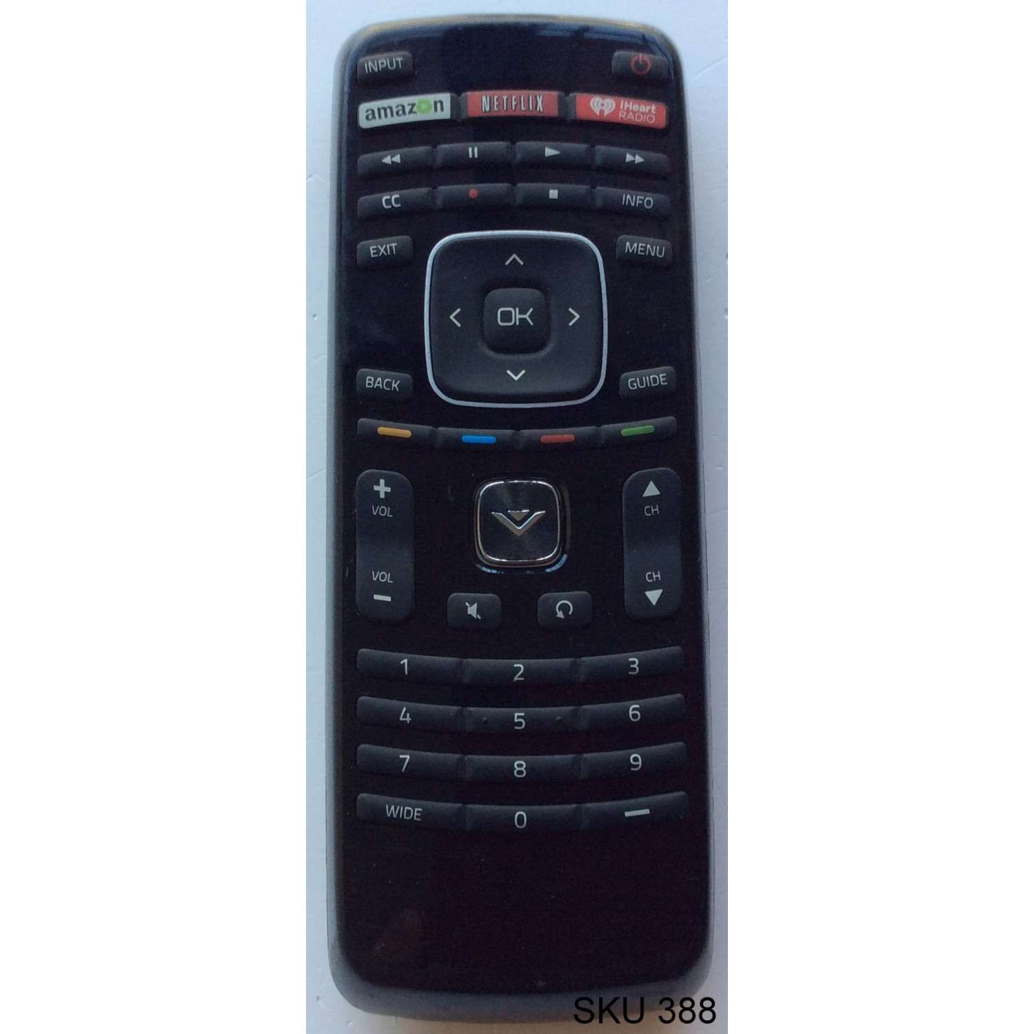 CONTROL REMOTO ORIGINAL PARA TV VIZIO / CUENTA CON BOTONES DE ACCESO DIRECTO APLICACIONES COMO IHEART RADIO / NETFLIX / AMAZON / NUMERO DE PARTE XRT112 / XRT300 / XRT302 / VUR10 / MODELO E400I-B2 / E500I-B1 / E600I-B3 LFTRPUBQ / E600I-B3 LFTRPUAQ